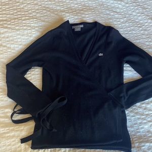 Women’s Lacoste black wrap sweater